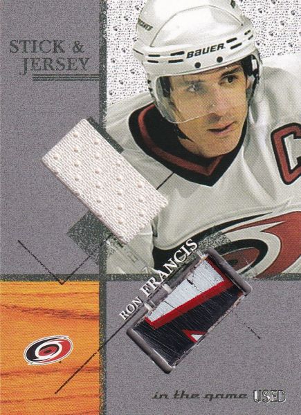 jersey stick karta RON FRANCIS 03-04 ITG Used Stick and Jersey /80